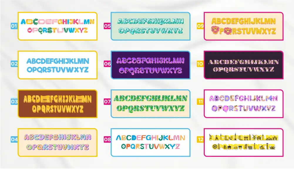 font customize colorful